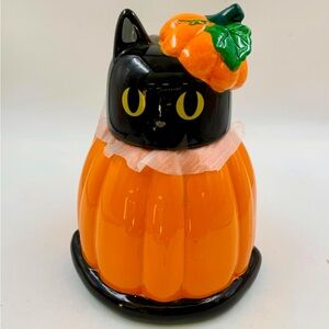 🎃 Black Cat Halloween Cookie Jar